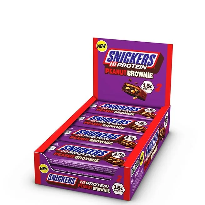 12 x Snickers High Protein Bar, 50 g, Peanut Brownie Milk Chocolate - Mars