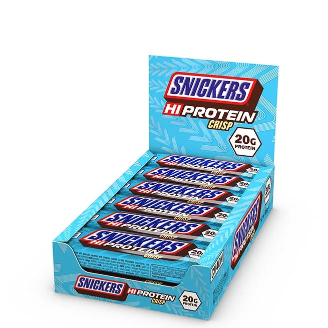 12 x Snickers High Protein Crisp Bar 55 g Milk Chocolate Mars