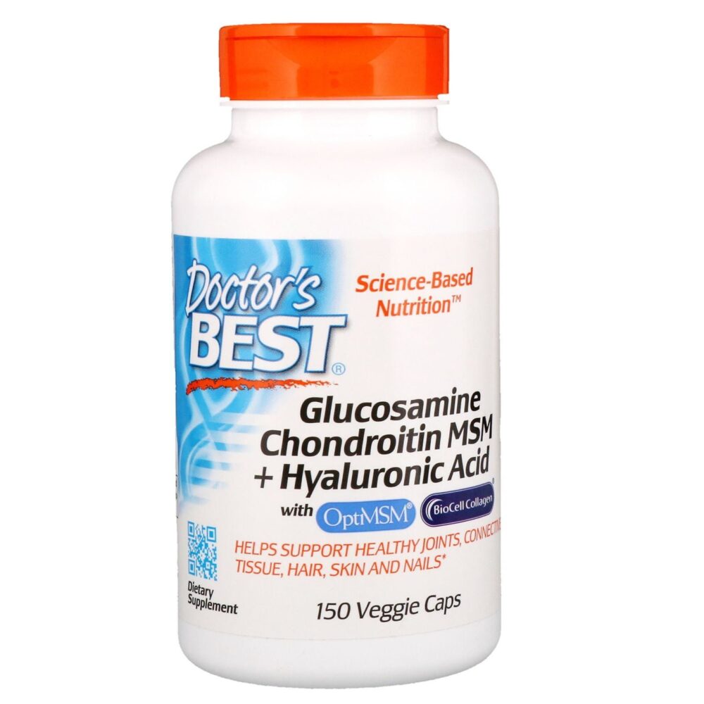 Doctors-Best-Glucosamine-Chondroitin-MSM-Hyaluronic-Acid-150-Veggie-Caps