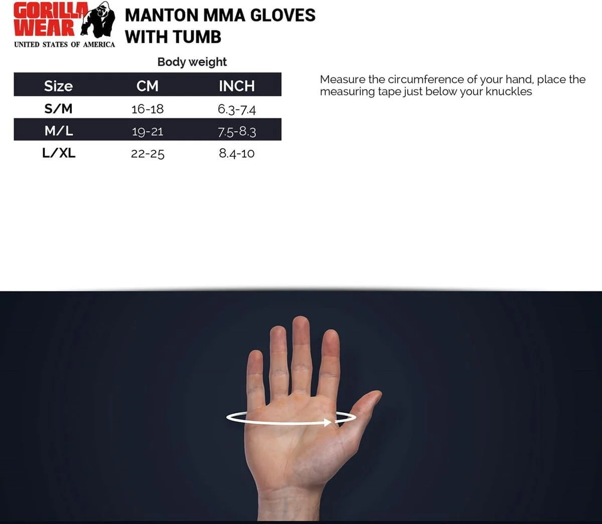 Manton MMA Gloves (With Thumb) - Black/White - Bilde 4