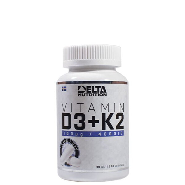 Delta Nutrition Vitamin D3 + K2 MK7, 90 kapsler