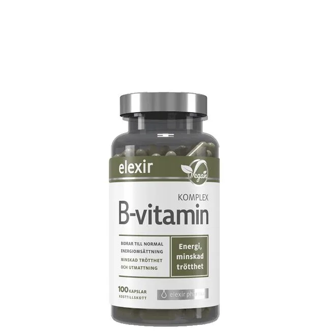 B-vitamin Komplex 100 veg. kapslar-Elexir Pharma