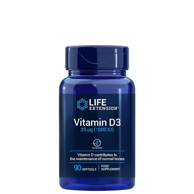 Vitamin D3, 90 softgels-Life Extension