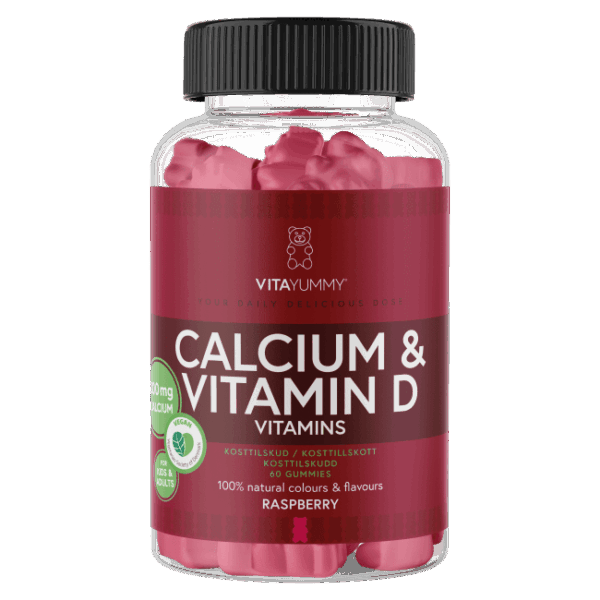 VitaYummy Calcium & Vitamin D 60stk Raspberry (Vegan)
