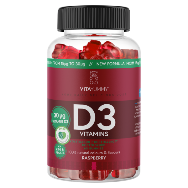 VitaYummy D3 60stk Raspberry (Vegan)